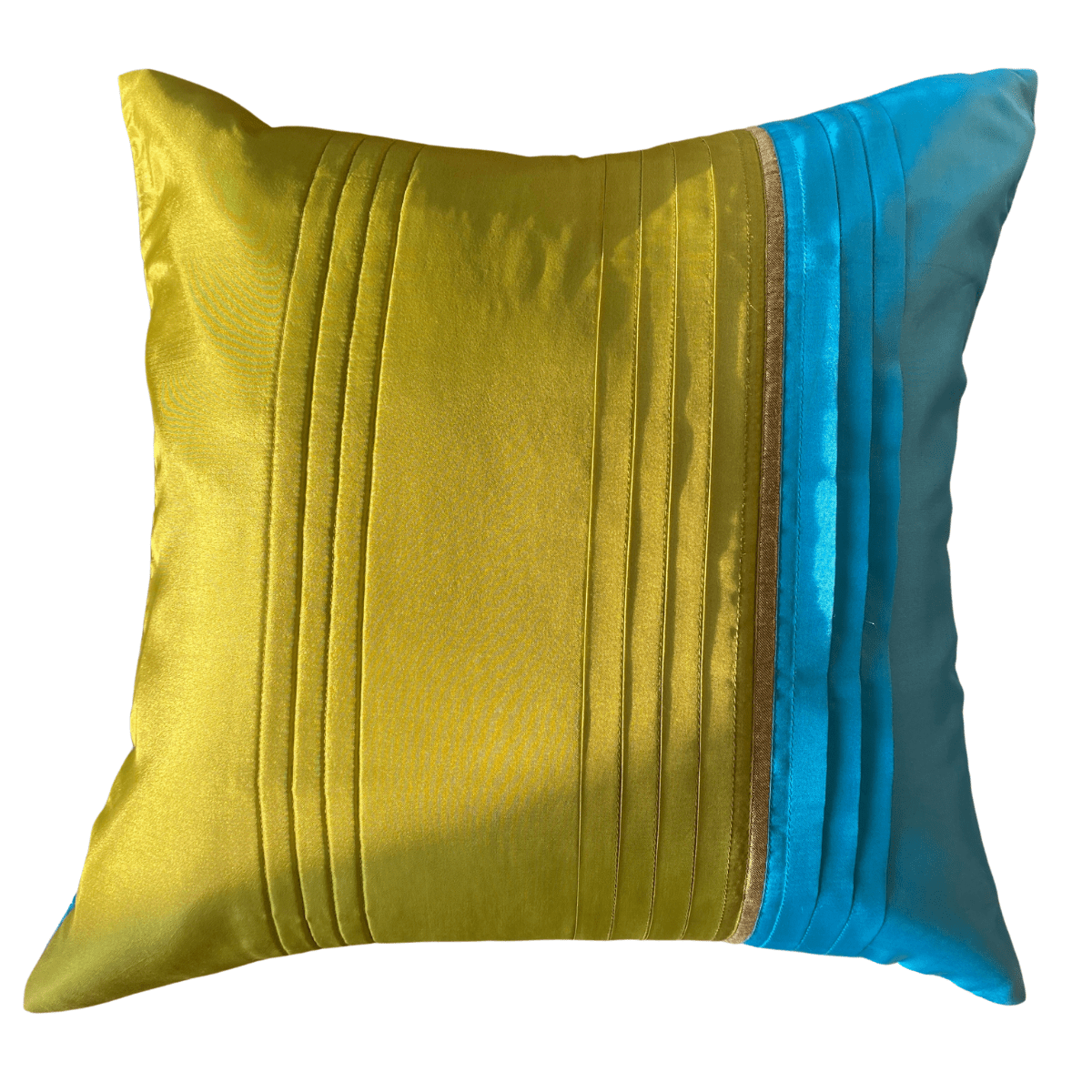 Dhaani Green Cushion Cover, 16" x 16",Pack of 1 - Coral Slub -